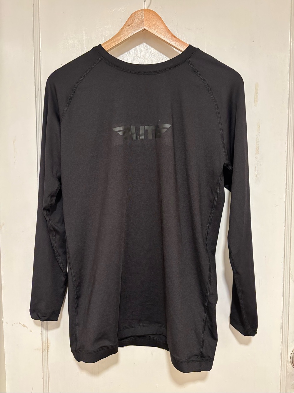 Elite Men's Long-Sleeve Black Performance Tee
